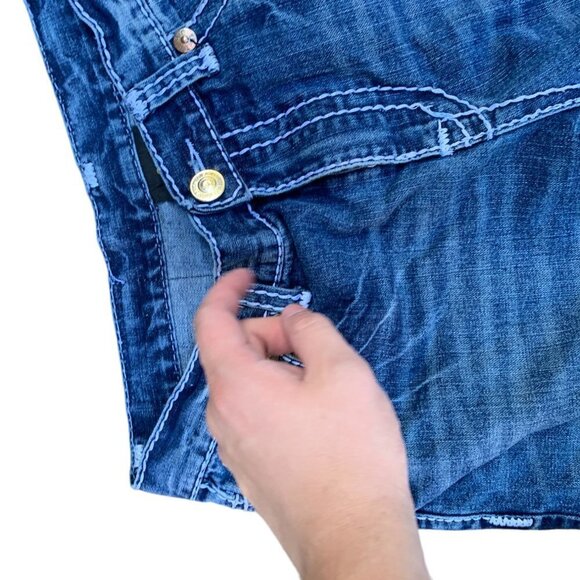 VINTAGE True Religion Jeans Size 34 JOHNNY SUPER T Blue - Picture 4 of 7